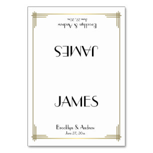 Great Gatsby White Art Déco Mariage Cartes de Plac
