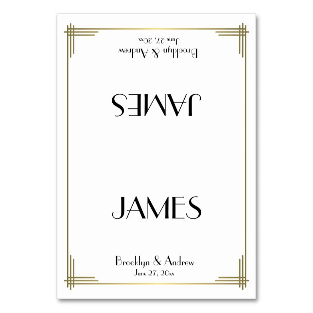 Great Gatsby White Art Déco Mariage Cartes de Plac (Par défaut)