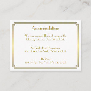 Great Gatsby White Mariage Cartes d'hébergement