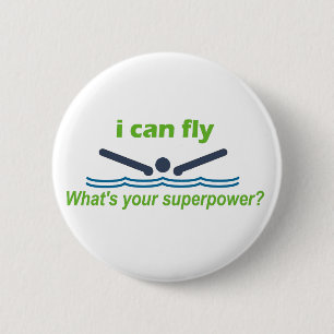 Great gift for the butterfly stroke swimmer! 2 inch round button