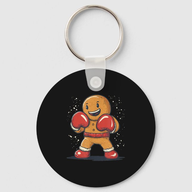 Great Gingerbread Man With Boxing Gloves Outfit  Keychain (Front)
