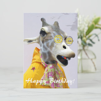 Great Giraffe Birthday Greeting Card! Holiday Card