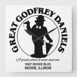 Great Godfrey Daniels Restaurant, Skokie, Illinois Square Wall Clock