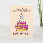 Great Granddaughter 3rd Birthday, 3 on Sweet Cake Card<br><div class="desc">Toddlers are full of energy and they really love sweets. Now as your great granddaughter turns three years old,  she will surely love to see this card as you greet her a happy 3rd birthday. The sweet pink cake will surely energize her day more.</div>