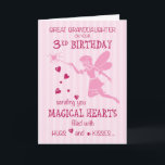 Great Granddaughter 3rd Birthday Magical Fairy Pin Card<br><div class="desc">This sweet fairy is filled with love and wishes for a wonderful birthday! Your great granddaughter will love to receive this pink fairy on her 3rd birthday,  who is magically sending hugs and kisses of love from you!</div>