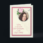 Great-granddaughter, add a photo,birthday card<br><div class="desc">A beautiful birthday day card that you can make extra special by adding a picture. A pink rose and jewelled frame for you to personalize a card for a great granddaughter. A lovely verse inside completes this birthday card for a Great-granddaughter.</div>