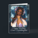 Great Granddaughter Birthday Card - Cute Blue Fair<br><div class="desc">Great Granddaughter Birthday Card — Cute Blue Fairy</div>