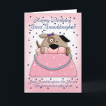 Great Granddaughter Birthday Card - Cute Purse Pet<br><div class="desc">Great Granddaughter Birthday Card - Cute Purse Pet</div>