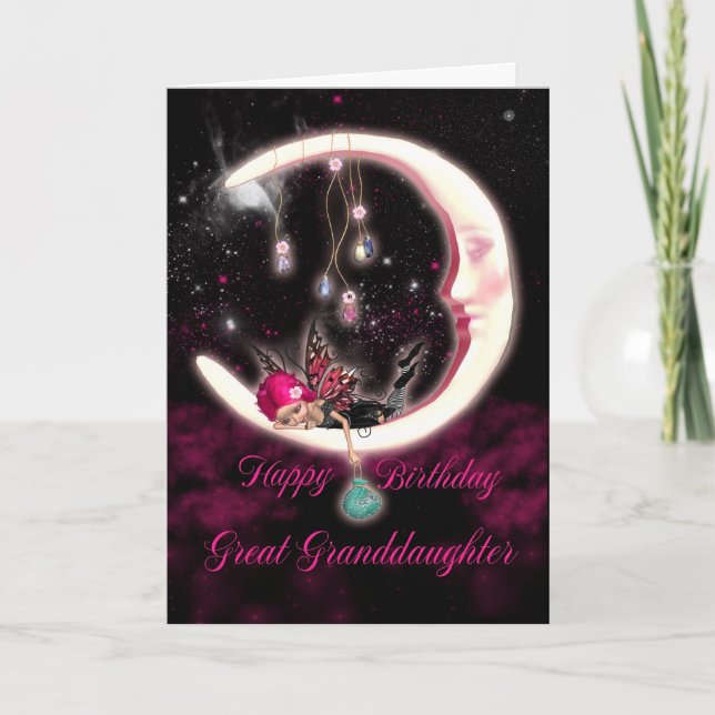 Great Granddaughter Birthday Card - Fantasy Moon F (Front)