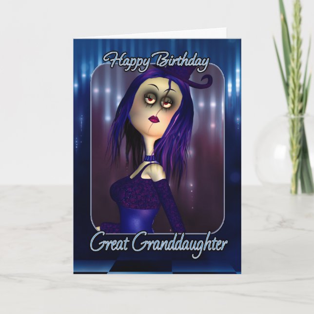 Great Granddaughter Birthday Card - Moonies Cute R (Front)