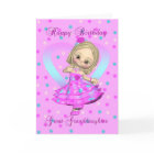 great granddaughter birthday card - pink and blue