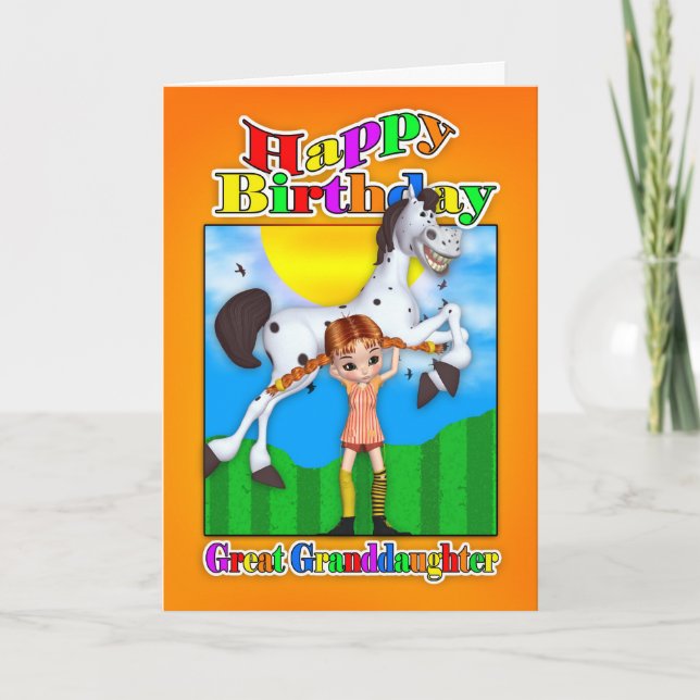 Great Granddaughter Birthday Card - With Cutie Pie (Front)
