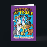 Great Granddaughter, Birthday Celebration Dogs, Lo Card<br><div class="desc">Bright and colorful and great for that dog lover,  lots of variations of cute pooch to make the recipient smile. Cute Pooches</div>