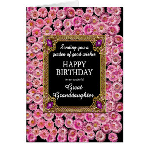 Great Granddaughter Birthday Pink Daisies