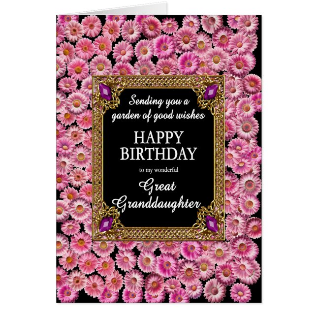 Great Granddaughter Birthday Pink Daisies (Front)