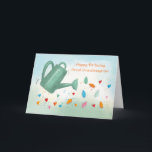 Great Granddaughter Birthday Watering Can Hearts Card<br><div class="desc">Delight your precious great granddaughter on her birthday with this one-of-a-kind greeting card. Set against a serene watercolor background, a vibrant green metal watering can takes centre stage, showering her with an array of whimsical water droplets. Each drop boasts its own unique pattern, representing the myriad of blessings and love...</div>