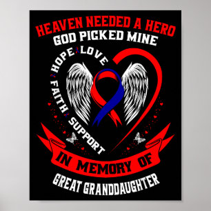 Great Granddaughter Chd Awareness Products Heart D Poster