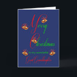 Great Granddaughter Christmas Bells Holiday Card<br><div class="desc">A christmas card for a great granddaughter. An elegant Christmas card that stands out from the crowd.  A lovely curly script has traditional Christmas ornamental bells hanging. On a dark textured background to show of your 'Merry Christmas' message.</div>