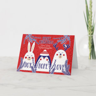 Great Granddaughter Christmas Woodland Creatures Holiday Card
