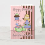 Great Granddaughter Cute Birthday Card - Cupcakes<br><div class="desc">Great Granddaughter Cute Birthday Card - Cupcakes And Tea</div>