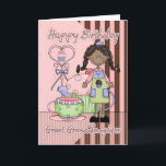 Great Granddaughter Cute Birthday Card - Cupcakes<br><div class="desc">Great Granddaughter Cute Birthday Card - Cupcakes And Tea - African American</div>