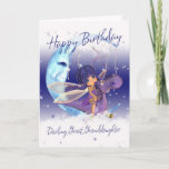 Great Granddaughter Cute Birthday card, purple dra Card<br><div class="desc">Great Granddaughter Cute Birthday card,  purple dragon with fairy and moon</div>