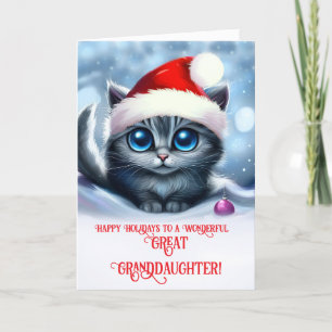 Great Granddaughter Cute Kitten Christmas Card