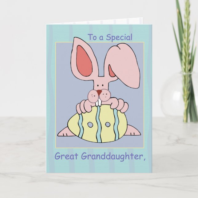 Great Granddaughter Ear-Resistible Easter Holiday Card (Front)