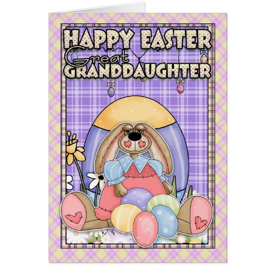 Great Granddaughter Easter Card Easter Bunny & E Zazzle.ca