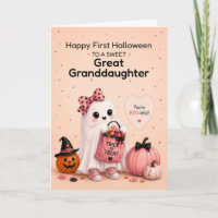 Great Granddaughter First Halloween Cute Ghost Car