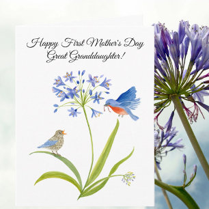 Great Granddaughter First Mother’s Day Bluebird  Card