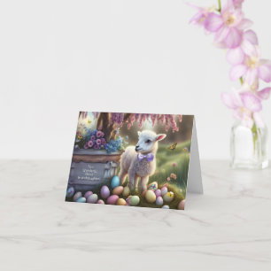 Great Granddaughter Happy Easter with Cute Lamb Card