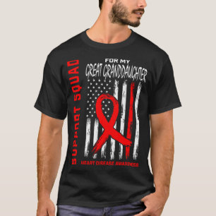 Great Granddaughter Heart Disease Awareness Flag B T-Shirt