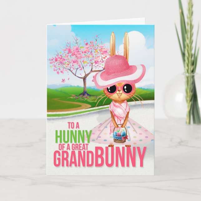 Great Granddaughter Hunny of a Grand Bunny Easter Holiday Card (Front)