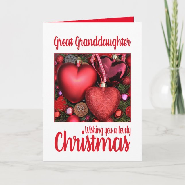 Great Granddaughter Lovely Christmas card (Front)