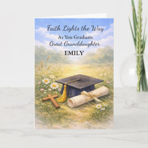 Great Granddaughter Religious Graduation Christian Card