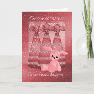 Great Granddaughter Sparkle Christmas Greeting Car Holiday Card