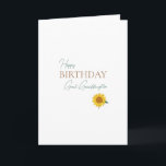 Great-Granddaughter Sunflower Birthday Card<br><div class="desc">Happy birthday card with photo of a sunflower and modern,  clean script font.  Also notates family relation that is usually not found on cards:  Great-Granddaughter.</div>