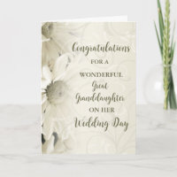 Great Granddaughter Wedding Day Congratulations