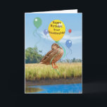 Great Granddaughter's Birthday  with Flying Duck Card<br><div class="desc">This digital painting of a female mallard duck with floating balloons makes a festive birthday greeting card.</div>