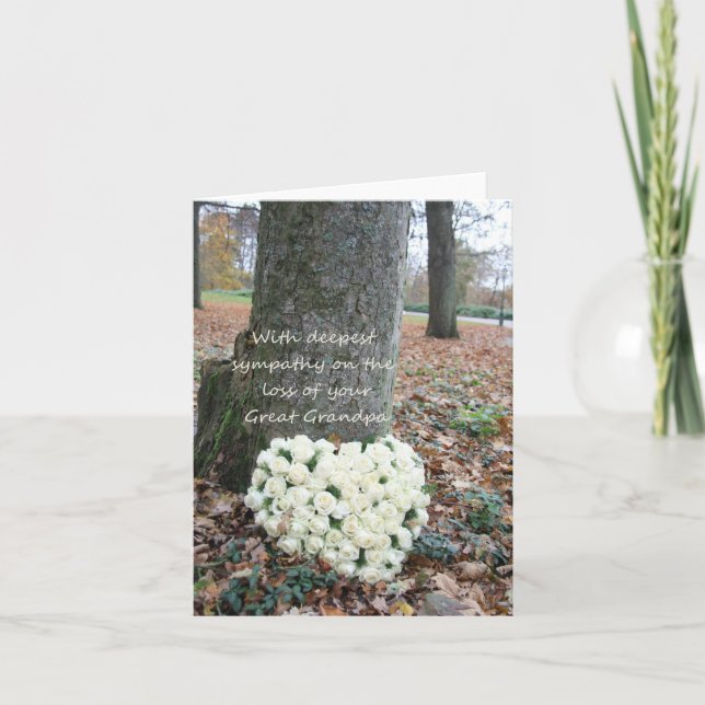 Great grandfather loss Rose sympathy Card (Front)