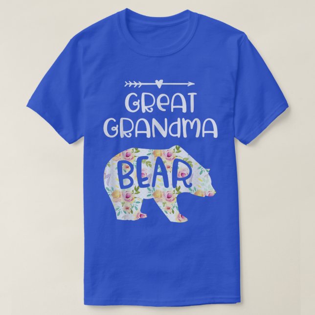 Great Grandma Bear Floral Mothers day  T-Shirt (Design Front)