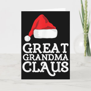 Great Grandma Claus Christmas Santa's Hat Pajama F Card
