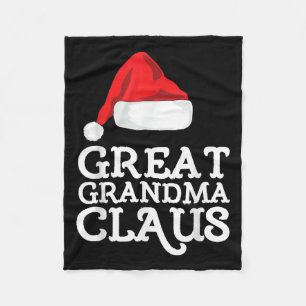 Great Grandma Claus Christmas Santa's Hat Pajama F Fleece Blanket