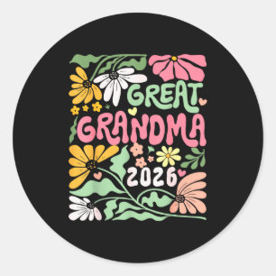 Great Grandma Est. 2026 Promoted To Great Grandma  Classic Round Sticker