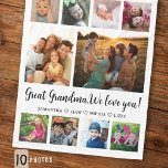 Great Grandma Grandchildren Gift 10 Photo Collage  Fleece Blanket<br><div class="desc">Custom photo collage fleece blanket for a special keepsake gift for great grandmother .Personalize with 10 pictures and grandchildren names to make it unique.</div>