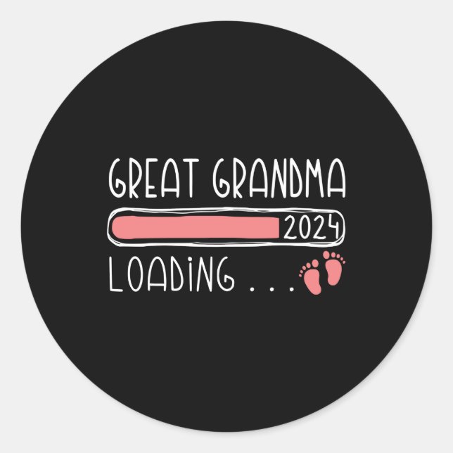 Great Grandma Loading 2024 Family Pregnancy Classic Round Sticker (Front)