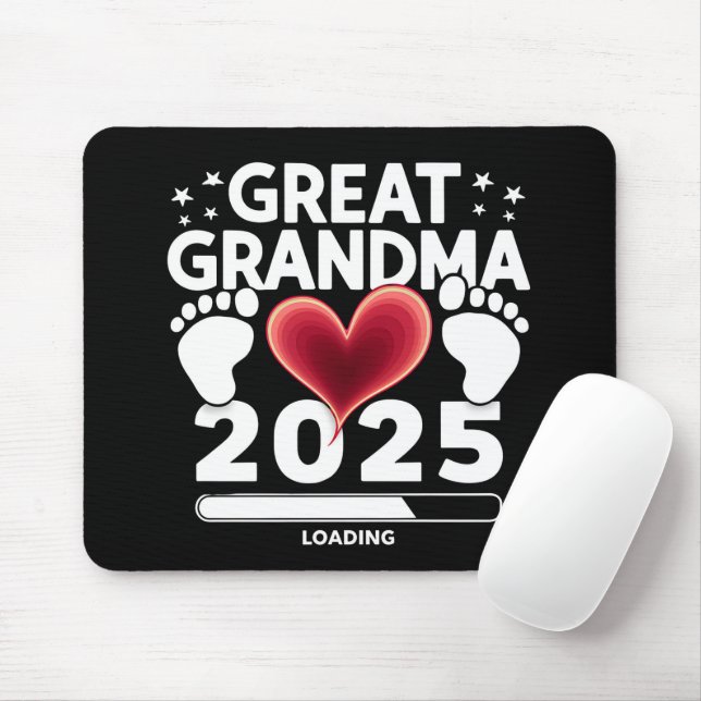 Great grandma Loading 2025 Pregnancy Announcement Mouse Pad (With Mouse)