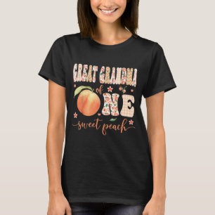 Great Grandma Of One Sweet Peach 1st Birthday Girl T-Shirt