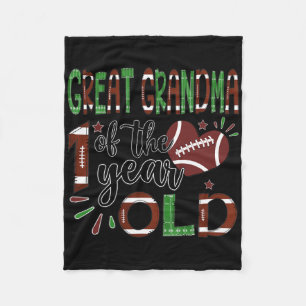 Great Grandma Of The 1 Year Old Football 1st Year Fleece Blanket